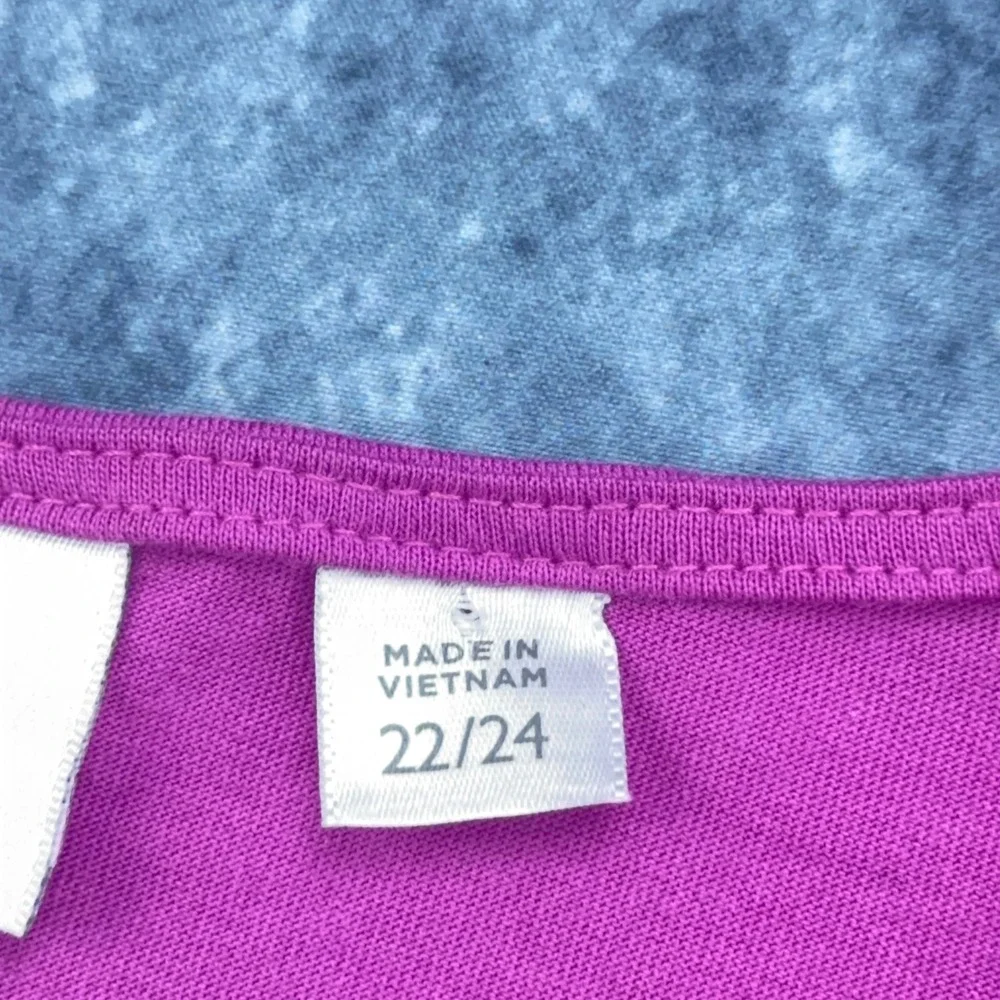 Avenue Plus Size 22/24 Magenta Pink Ruched Banded Hem Scoop Neck Knit Top Blouse - Picture 4 of 8